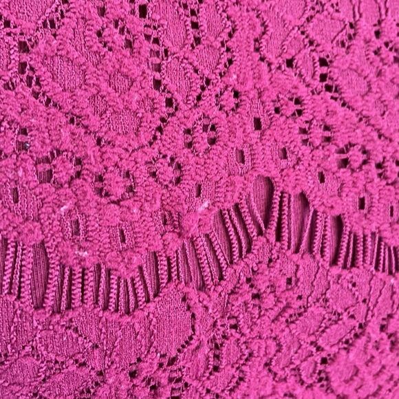 J. Crew Burgundy Crew Neck Pullover Lightweight Lace Top (Size: Small) - Picture 5 of 15